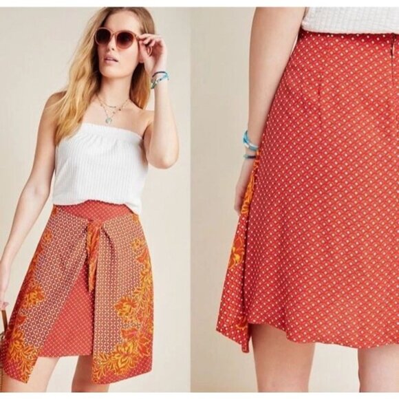 Anthropologie Maeve Printed Jamila Mini Skirt size 4 floral flowers Woman’s - Picture 1 of 7